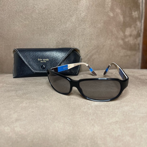 kate spade Accessories - Kate Spade Black Sunglasses with Blue Accents